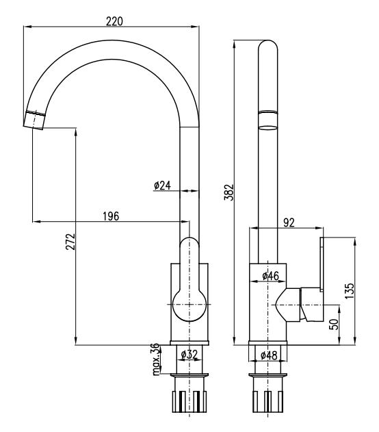 სამზარეულოს შემრევი ონკანი